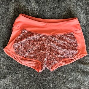 Nike - Women's Coral & Black Dri-Fit Athletic Shorts, Built In Briefs, Size XS